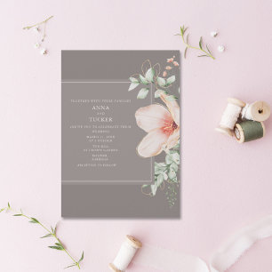 Convite Dourado para Casamento Floral Elegante Ame