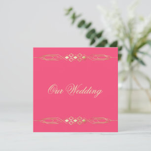 Convite Dourado para Casamento Glamoroso