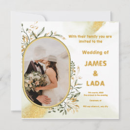 Convite Dourado para Festas de casamento de Luxo V