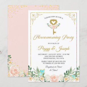 Convite Dourado para o Rosa do Jardim de Glitter K