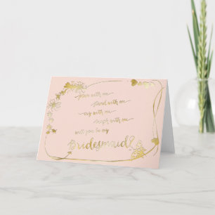 Convite Dourado Rosa - Você Será Meu Dia De Casamento De M