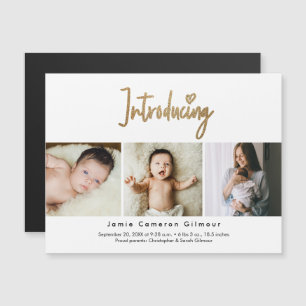 Convite Dourado Script Apresentando Foto Personalizada par