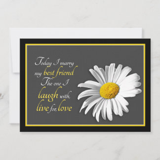 Convite Dourado Shasta Daisy Negra