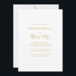 Convite Dourado Simples Elegante Brunch<br><div class="desc">Este simples e elegante convite de brunch de ouro é perfeito para o seu moderno brunch branco e ouro minimalista. O design apresenta fonte mínima de ouro contemporâneo acompanhada de caligrafia formal. Mantenha-o como está,  ou escolha personalizá-lo com seu próprio trabalho de arte ou fotos!</div>