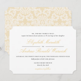 Convite Dourado sofisticado para Casamento de Scri