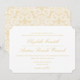 Convite Dourado sofisticado para Casamento de Scri
