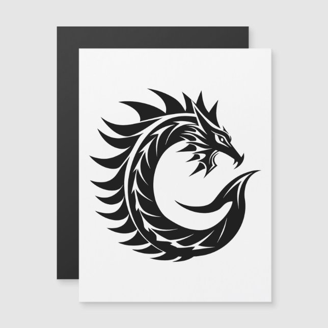 Convite Dragon Styled Letter C, Dragon Alphabet, Monogram (Frente/Verso)