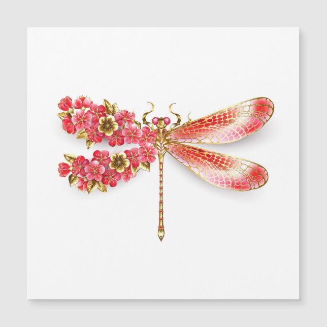 Convite Dragonfly com joalheria sakura (Frente)