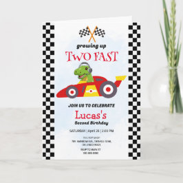 Convite Duas Festas de segundo aniversário de Carro Rápido