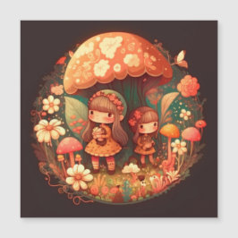 Convite Duas meninas pequenas e fofas elfas