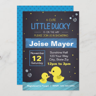 Convite Ducky de borracha do quadro (menino)