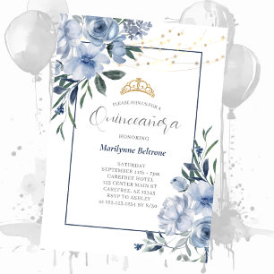 Convite Dusty Blue Quinceañera