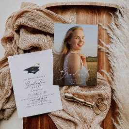 convite e anúncio de formando de script branco