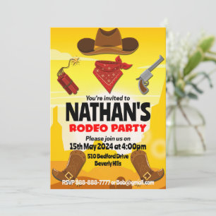 Convite Editável de Aniversário do Cowboy