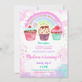 Convite Editável de Aniversário do Cupcake