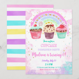 Convite Editável de Aniversário do Cupcake