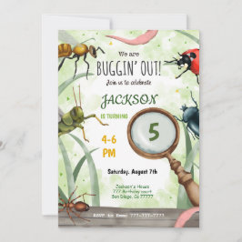 Convite Editável de Aniversário do Inseto