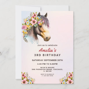 Convite Editável de Aniversário para Meninas