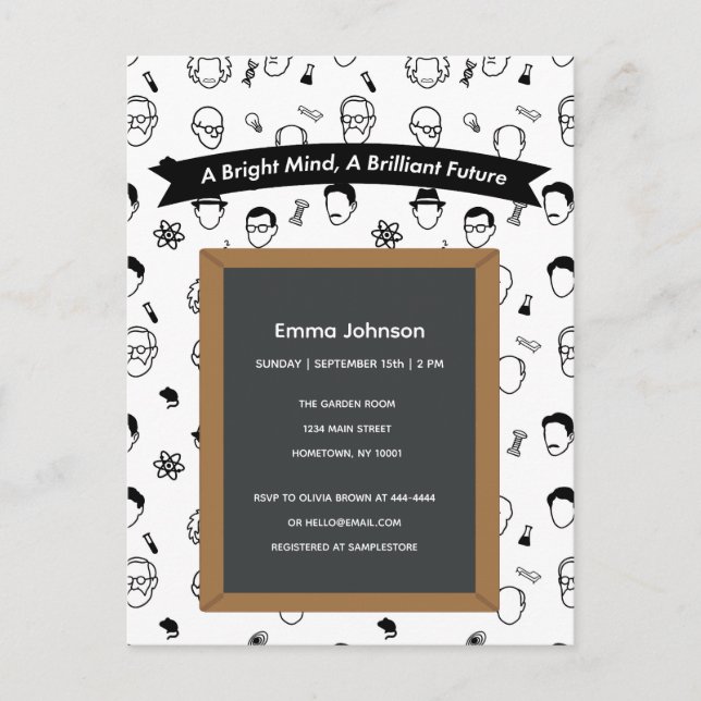 Convite Editável Mente Brilhante Futuro Brilhante (Frente)