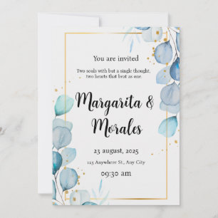 Convite Editável para Casamento Convidar Moderno
