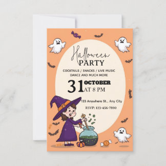 Convite Editável para Festas de Halloween de Estil