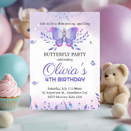 Convite Editável Para O Aniversário Da Borboleta,