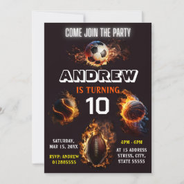 Convite Editável para Todos os Esportes de Estrela