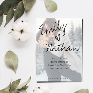 Convite Efeito de falso Vellum Foto Casamento Salvar a Dat
