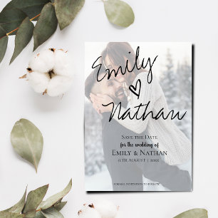 Convite Efeito de Foto Falso Vellum para Casamento Salve a