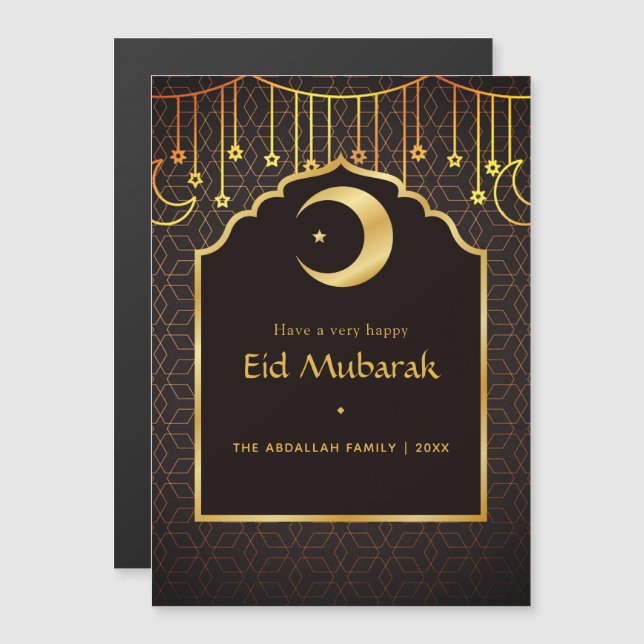 Convite Eid Mubarak Saudação (Frente/Verso)