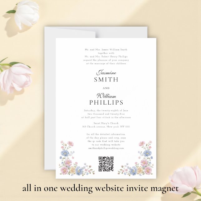 Convite Elegant all in one wedding website invite Magnet (Criador carregado)