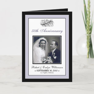 Convite Elegant Anniversary Party Custom Card (silver)