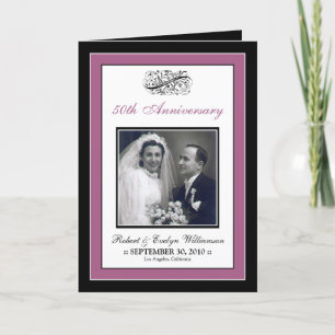 Convite Elegant Anniversary Party Custom Card (violet)