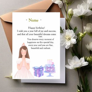 Convite Elegant Birthday Card for Her – Personalized Greet