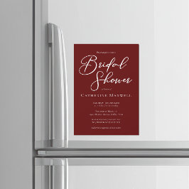 Convite Elegant Burgundy Minimalist Bridal Shower