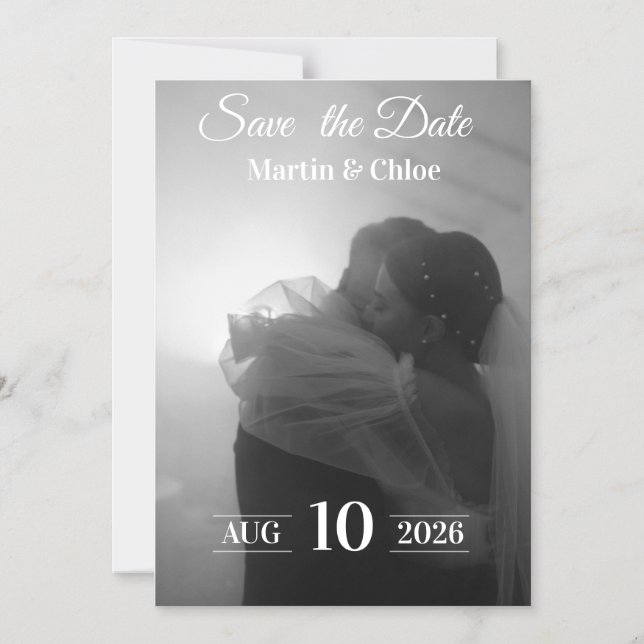 Convite Elegant Minimalist Save the Date Card (Frente)
