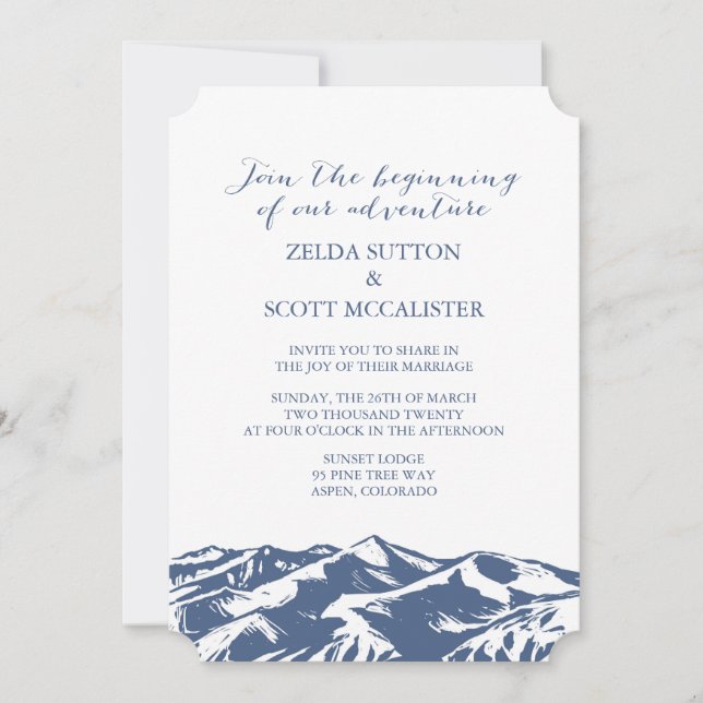 Convite Elegant Mountain Wedding (Frente)