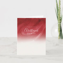 Convite Elegant Red & Gold Abstract Folded Christmas Invit