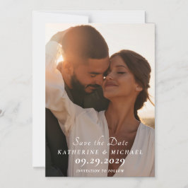 Convite Elegant Save the Date Photo