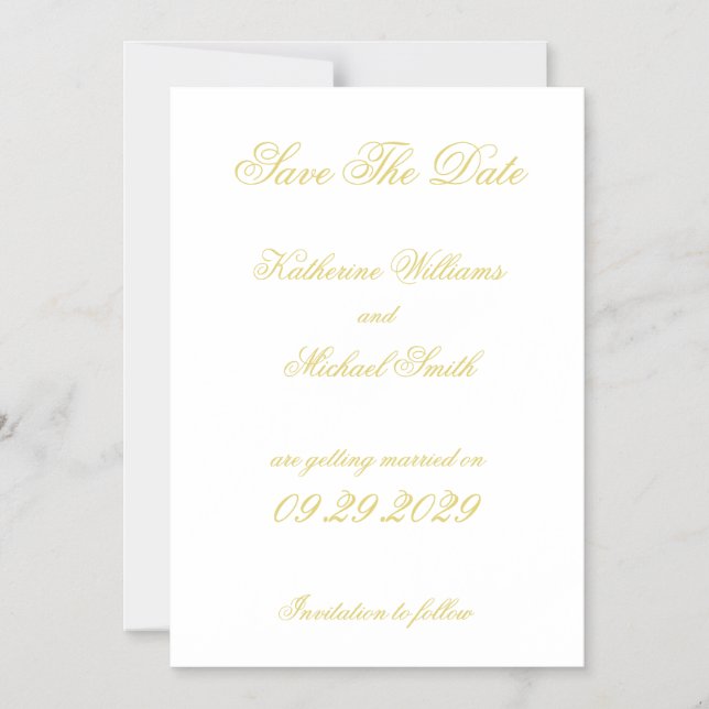 Convite Elegant Script Island Citrus Wedding Save The Date (Frente)