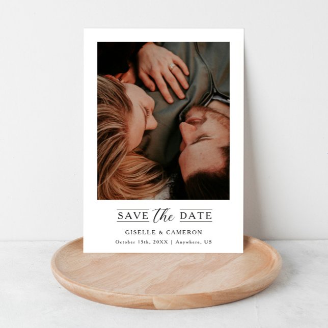 Convite Elegant Script Photo Save the Date Magnet (Criador carregado)