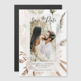 Convite Elegante Boho Floral Pampas Foto Salve a Data
