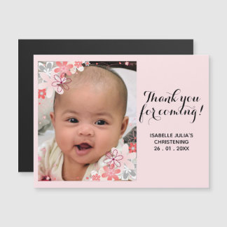 Convite Elegante Bonito OBRIGADO POR VIR! Christening