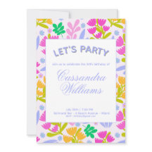 Convite elegante chique floral em aquarela para 50