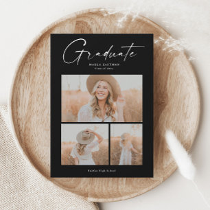 Convite Elegante Colagem de Fotos de Graduado Fotografia G