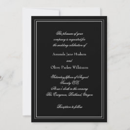 Convite Elegante Com Duas Fronteiras E Texto Scrip