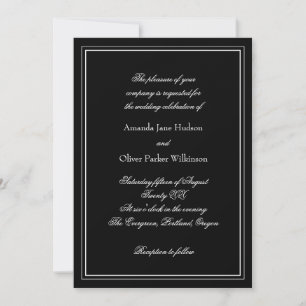 Convite Elegante Com Duas Fronteiras E Texto Scrip