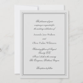 Convite Elegante Com Duas Fronteiras E Texto Scrip