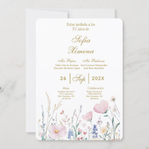 Convite elegante da Invitación de quinceañera