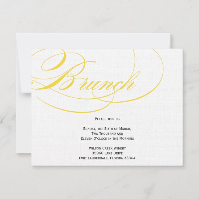 Convite elegante da refeição matinal do roteiro - (Frente)